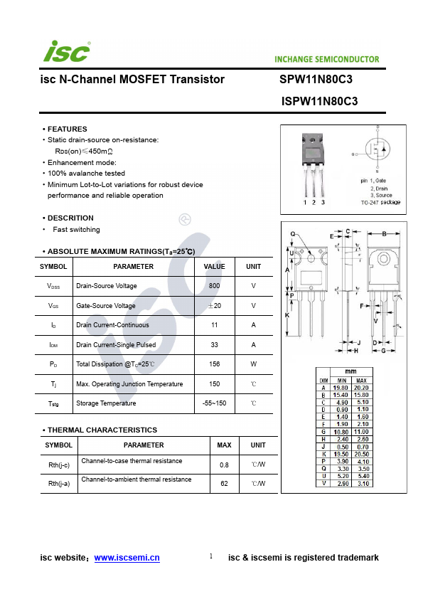 SPW11N80C3