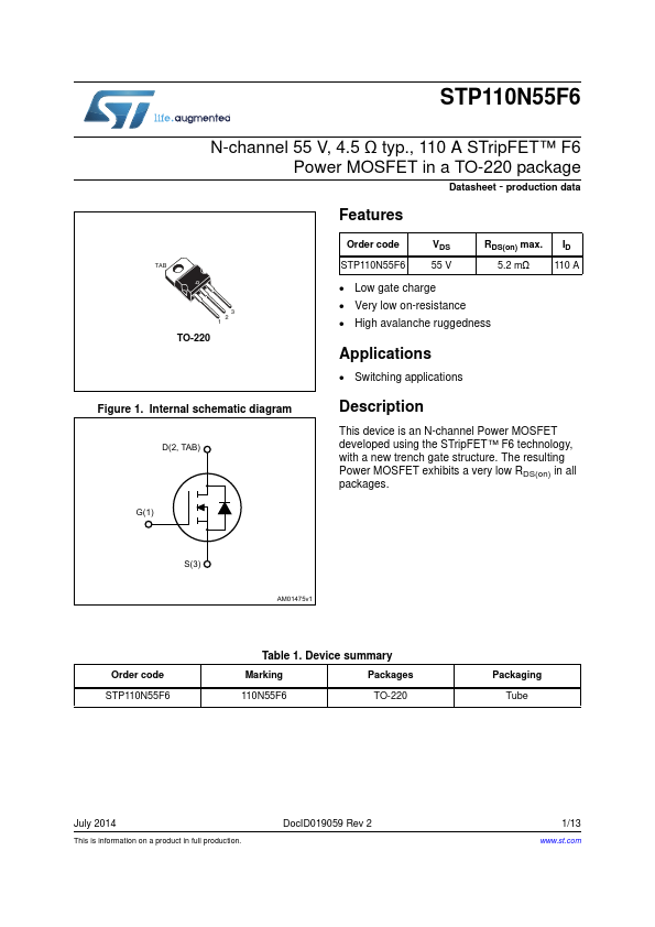 STP110N55F6