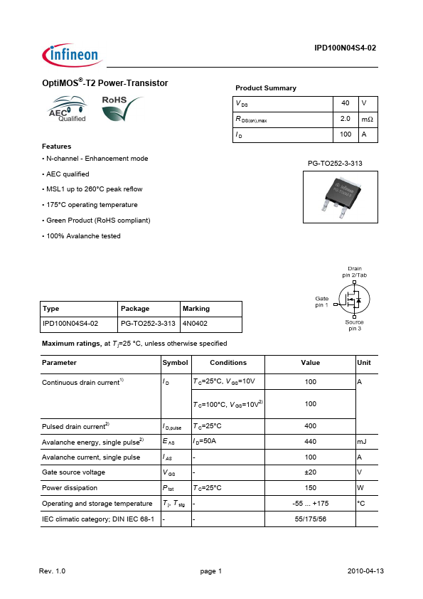 IPD100N04S4-02