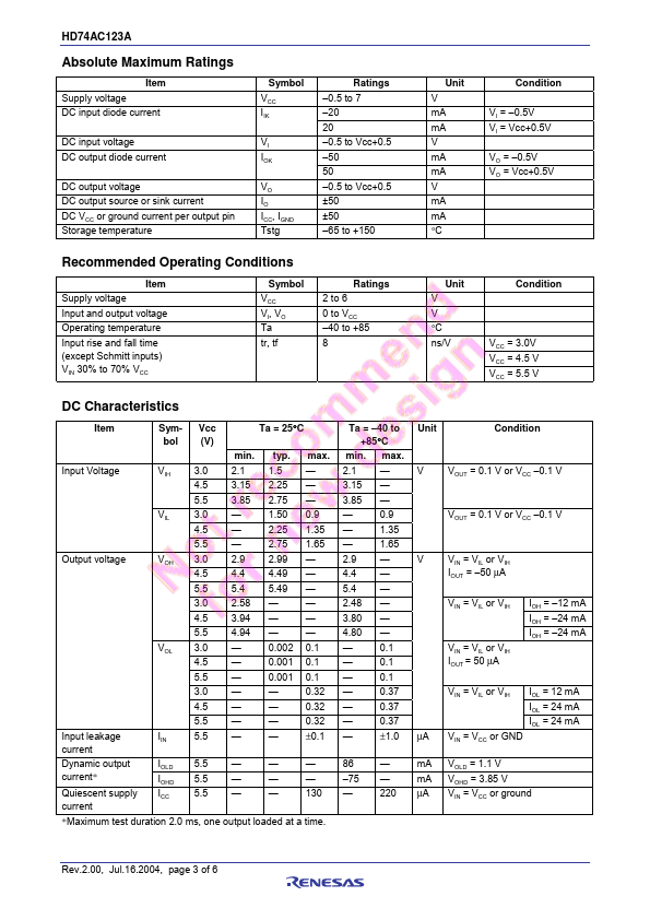 HD74AC123A