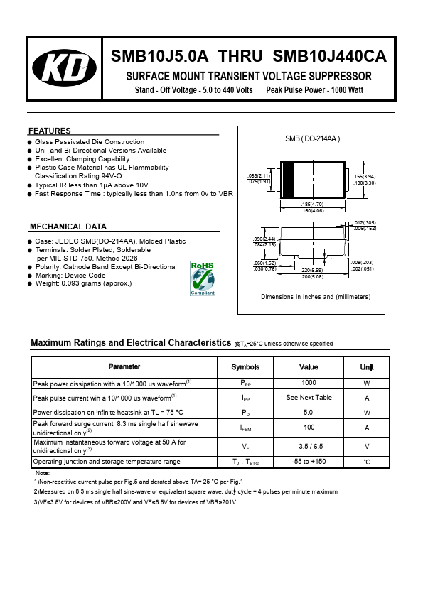 SMB10J180CA