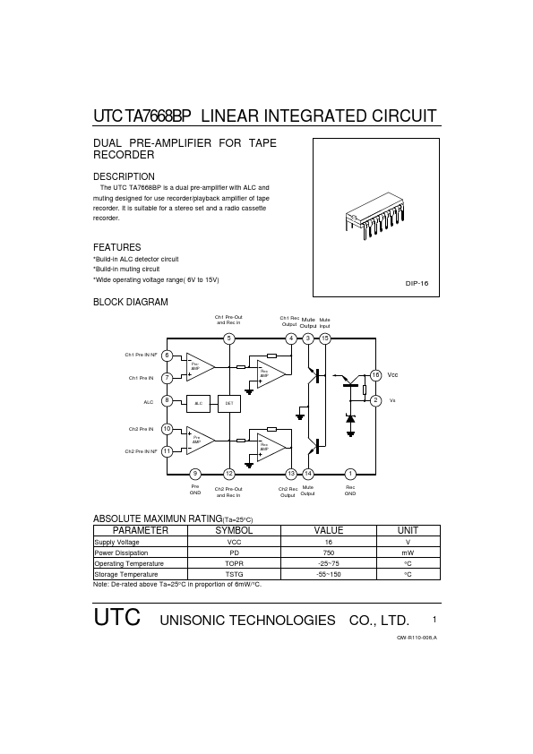 UTCTA7668BP