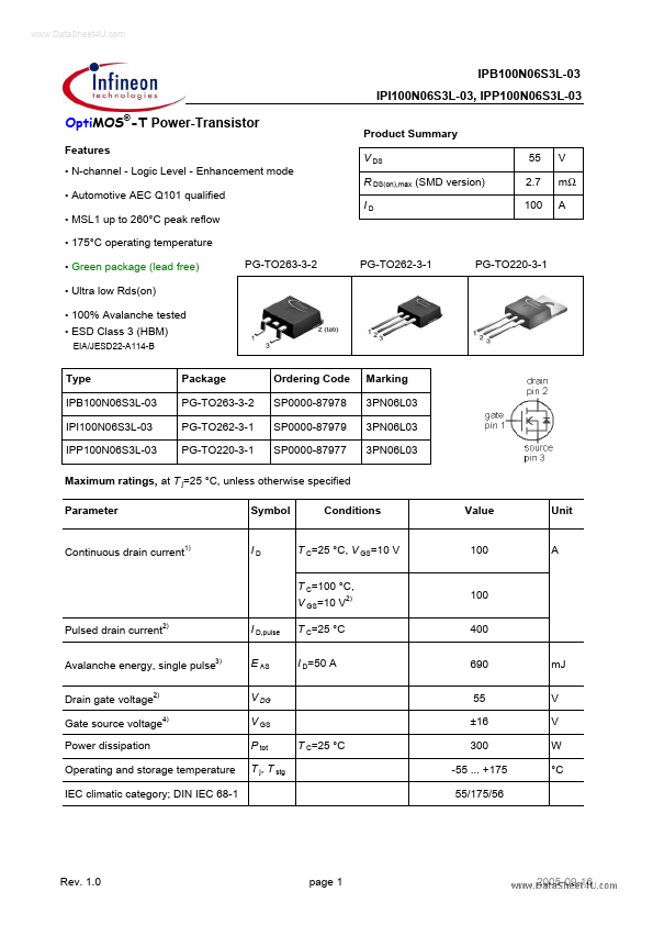 IPP100N06S3L-03