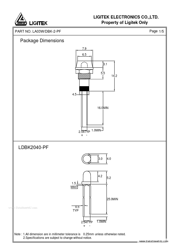 LA03W-DBK-2-PF