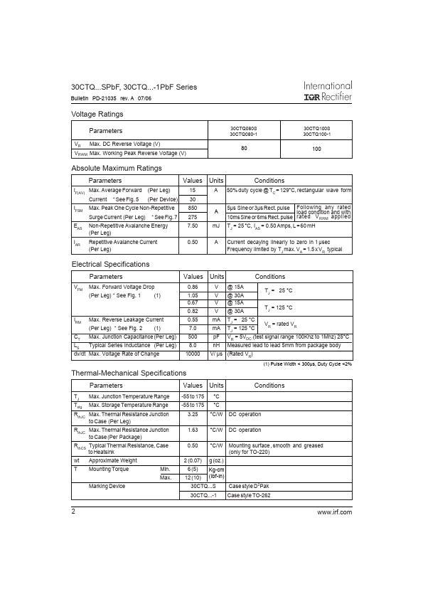 30CTQ100SPbF