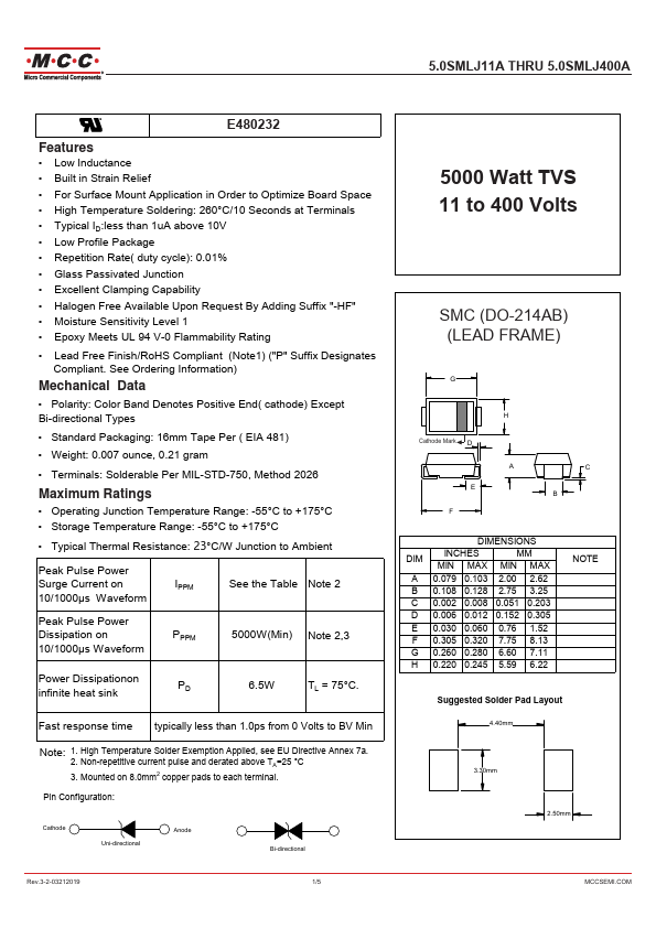 5.0SMLJ130A