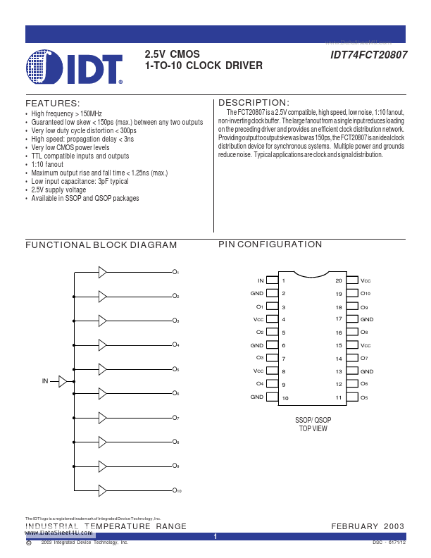 IDT74FCT20807