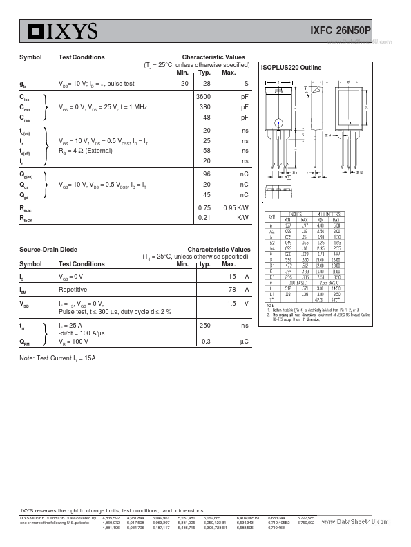 IXFC26N50P