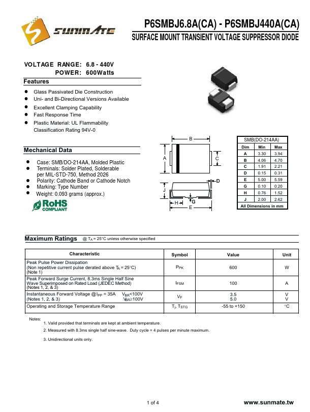 P6SMBJ8.2CA