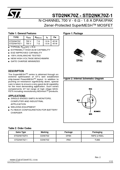 STD2NK70Z-1