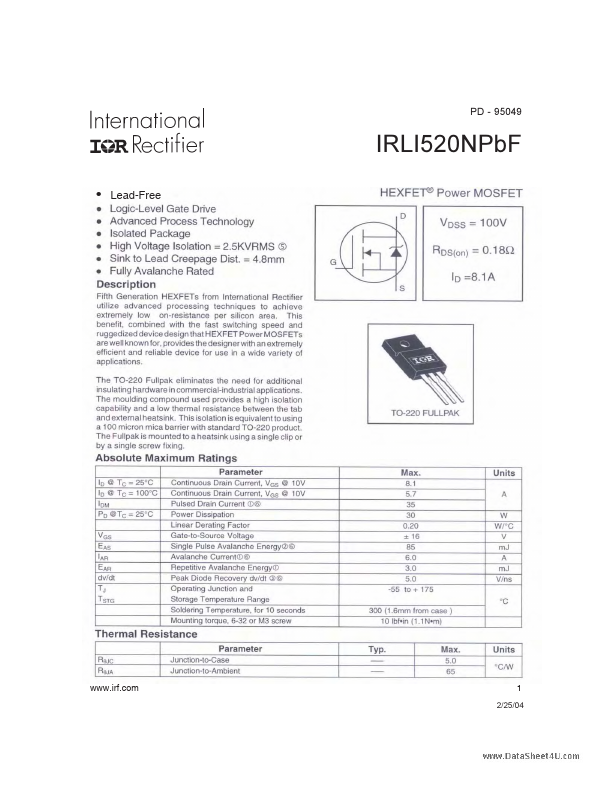 IRLI520NPBF