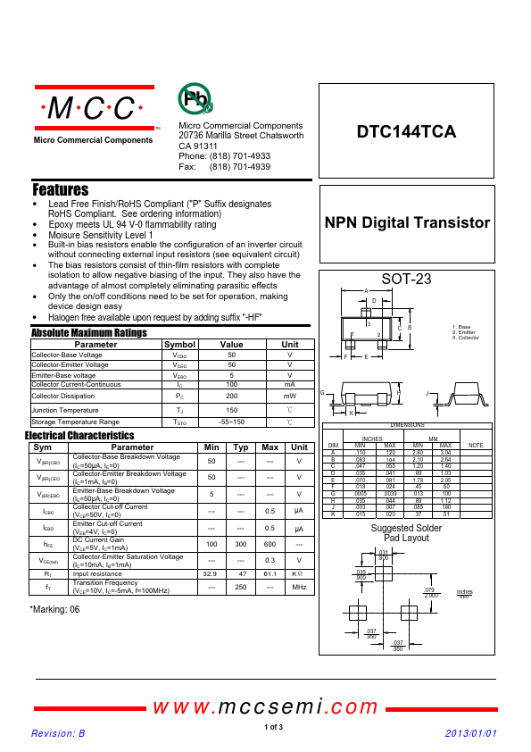 DTC144TCA