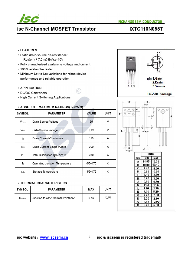 IXTC110N055T