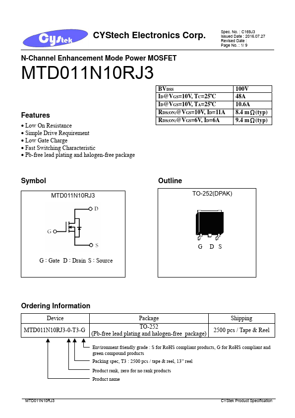 MTD011N10RJ3