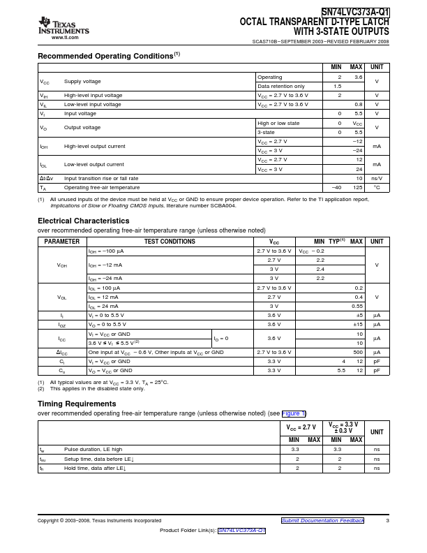 SN74LVC373A-Q1