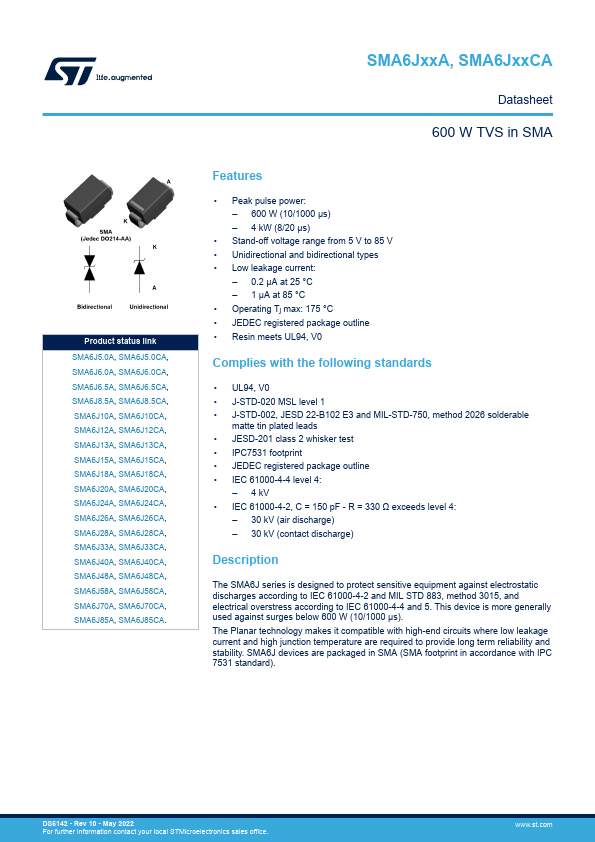 SMA6J130A