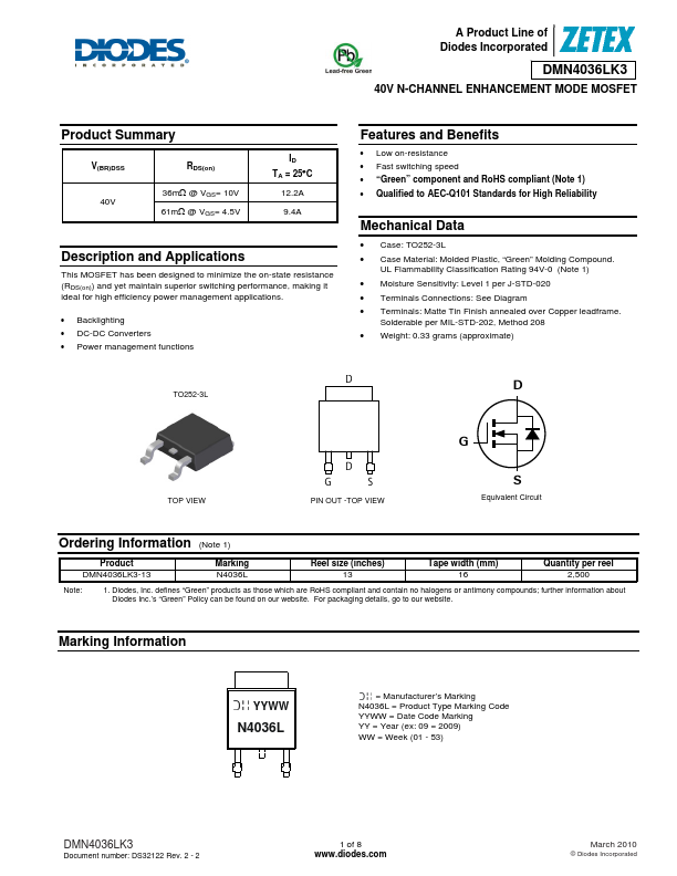 DMN4036LK3