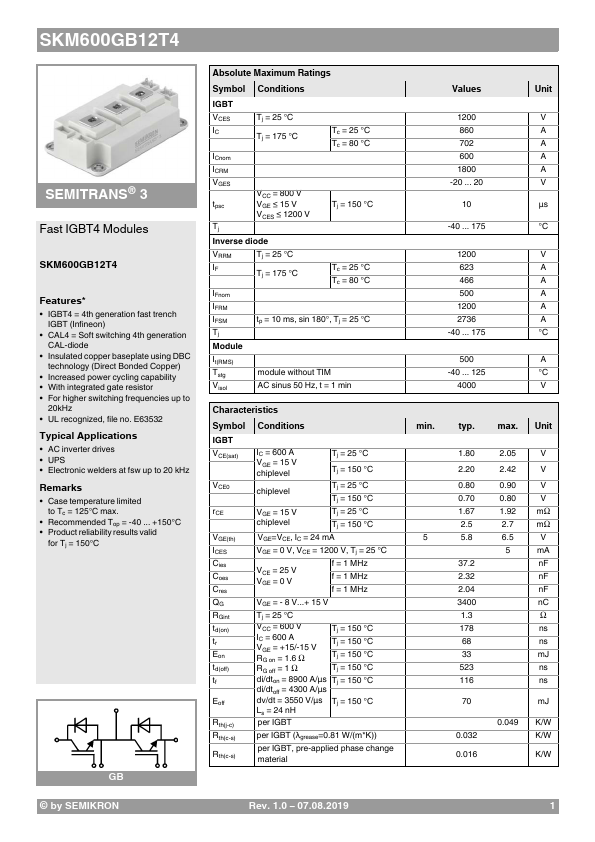 SKM600GB12T4