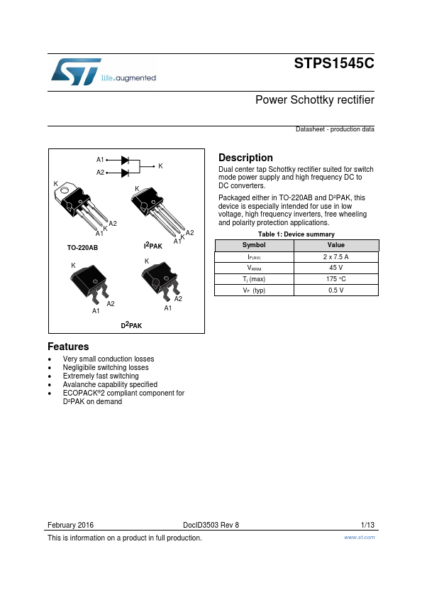 STPS1545CT