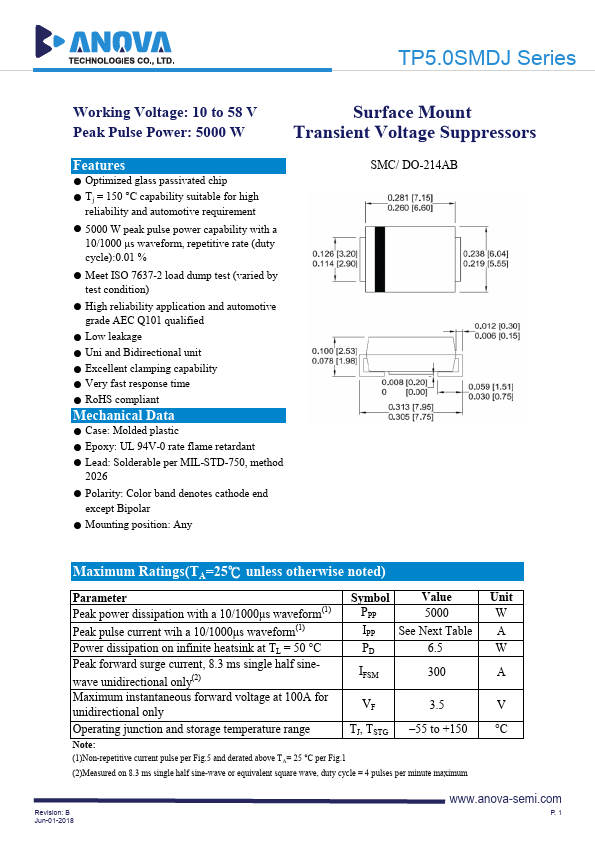 TP5.0SMDJ19CA