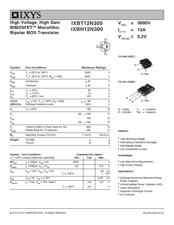 IXBT12N300