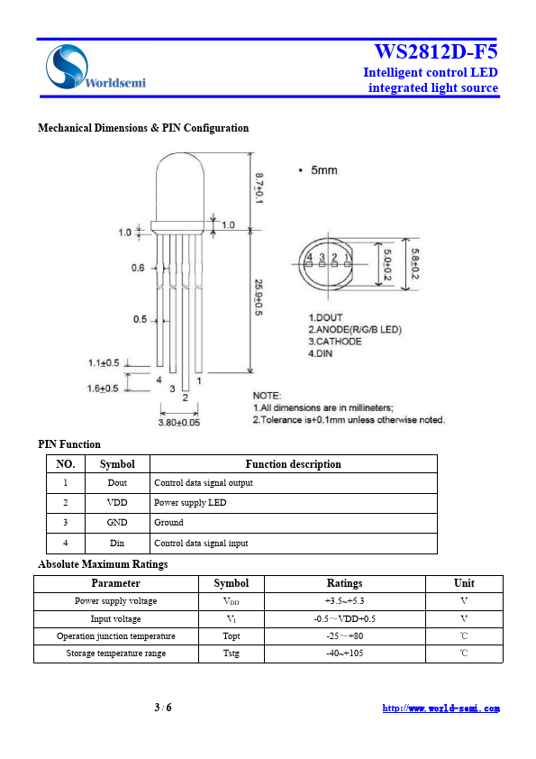 WS2812D-F5-15mA