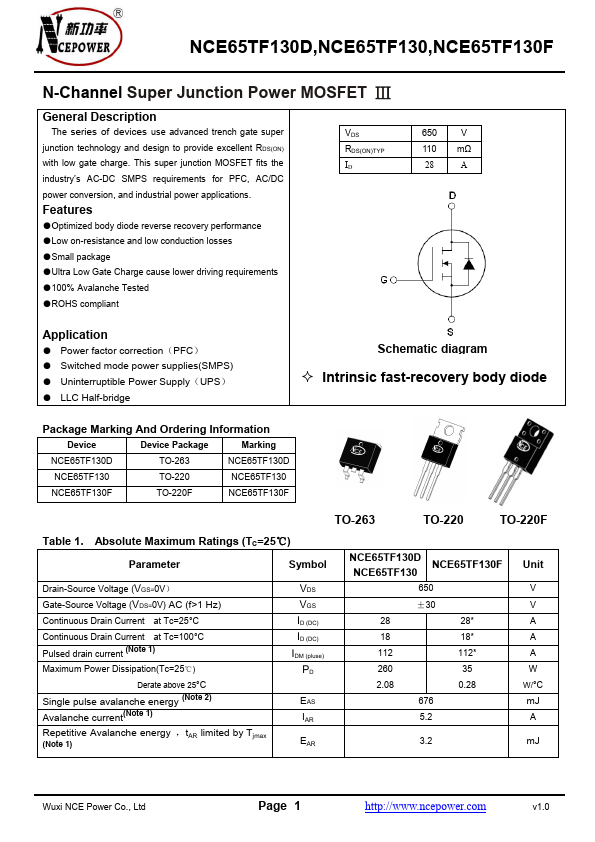 NCE65TF130F