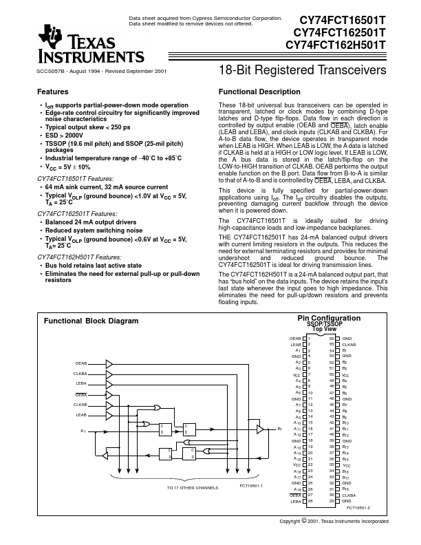 CY74FCT162501T