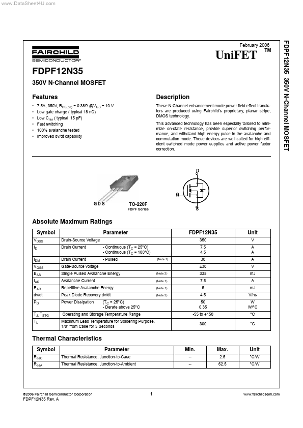 FDPF12N35