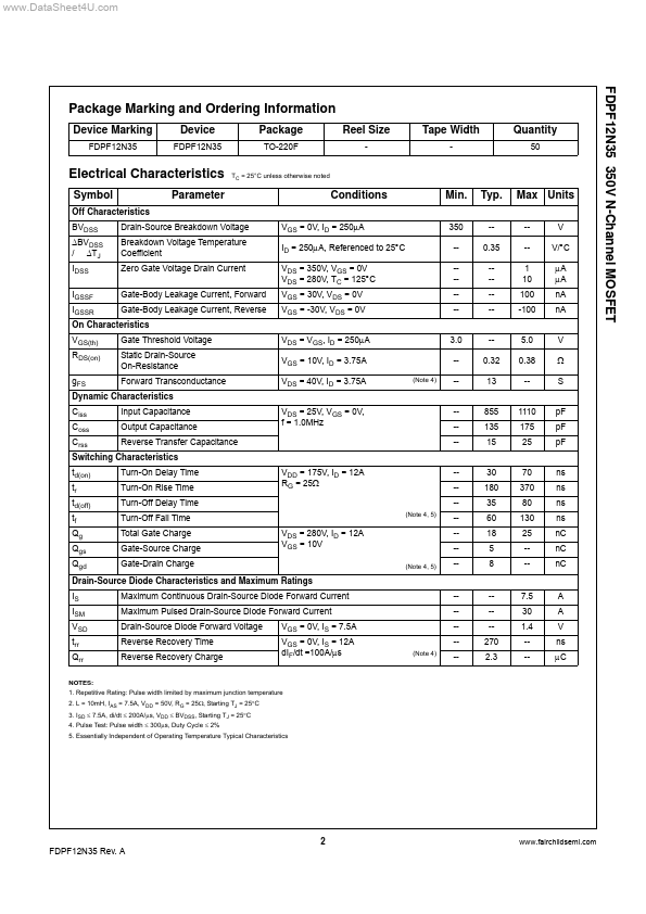 FDPF12N35