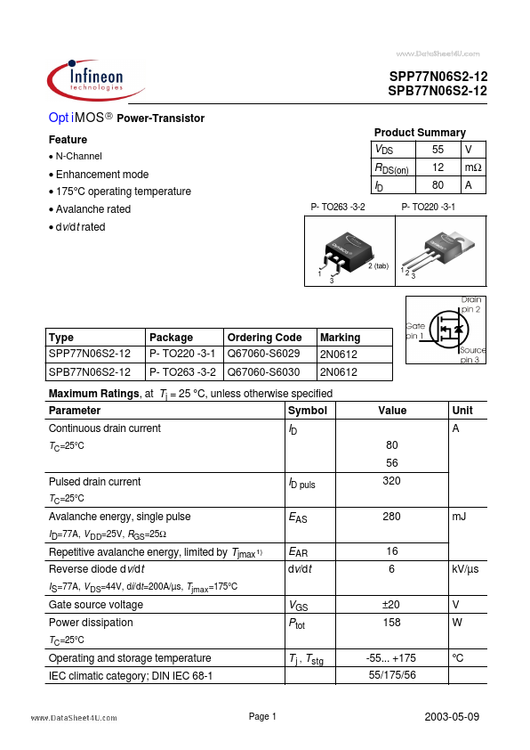 SPP77N06S2-12