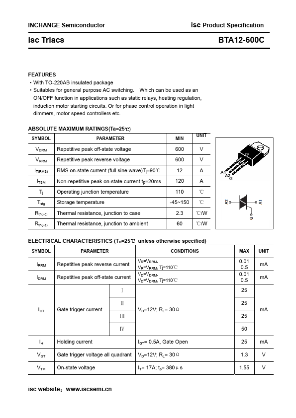 BTA12-600C