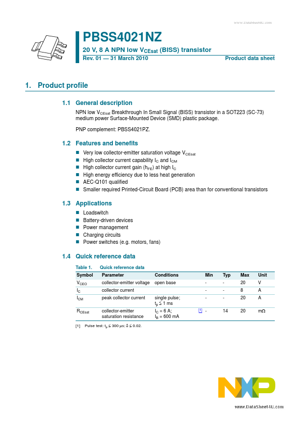 PBSS4021NZ