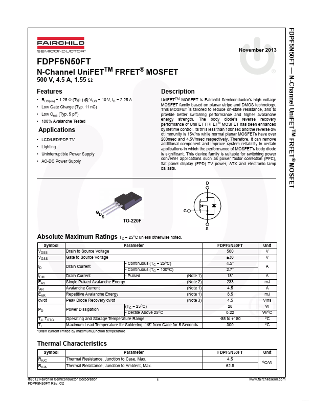 FDPF5N50FT