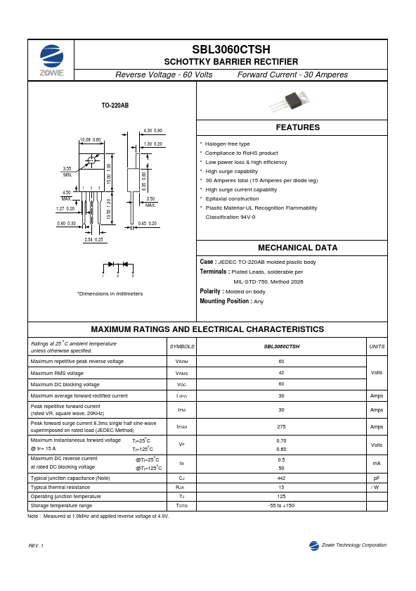 SBL3060CTSH