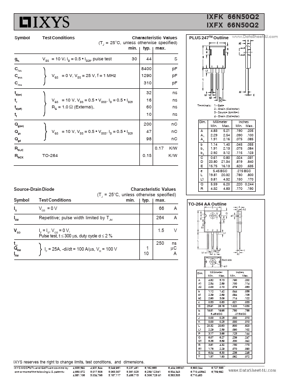 IXFX66N50Q2