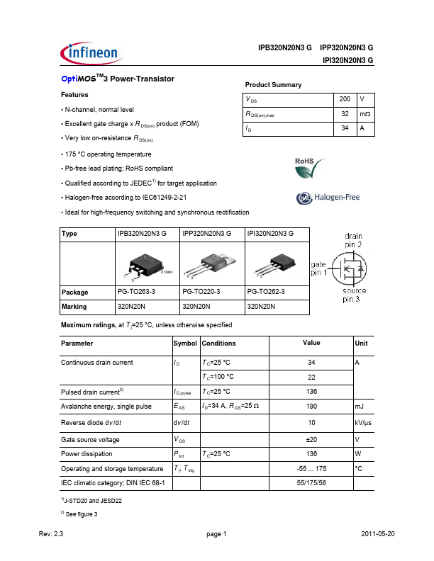 IPB320N20N3