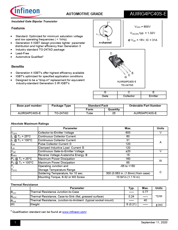 AUIRG4PC40S-E