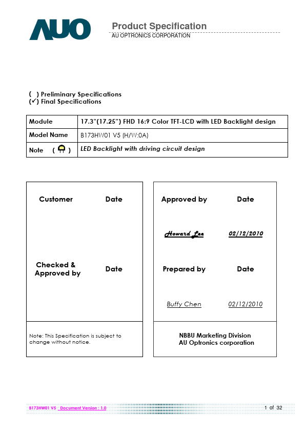 B173HW01-V5