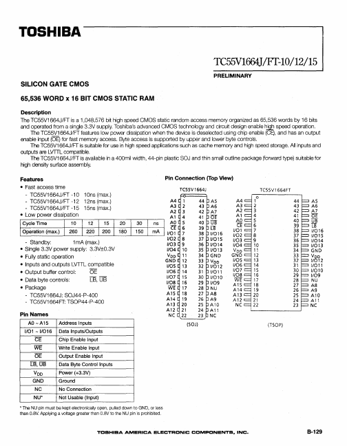 TC55V1664J-12