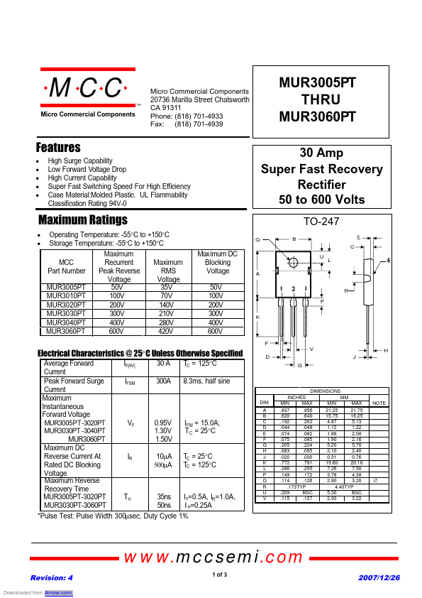 MUR3040PT