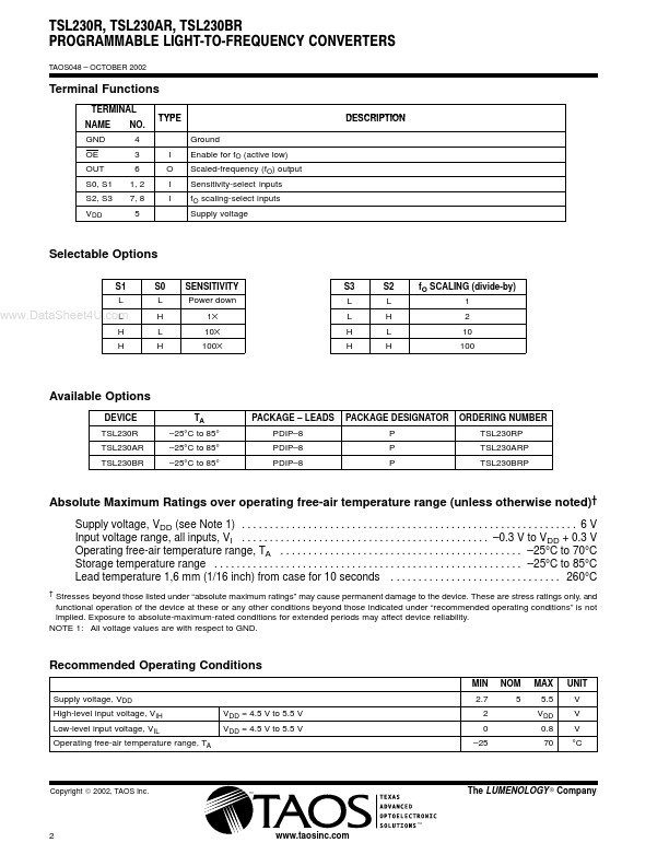 TSL230BR