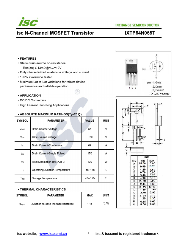 IXTP64N055T