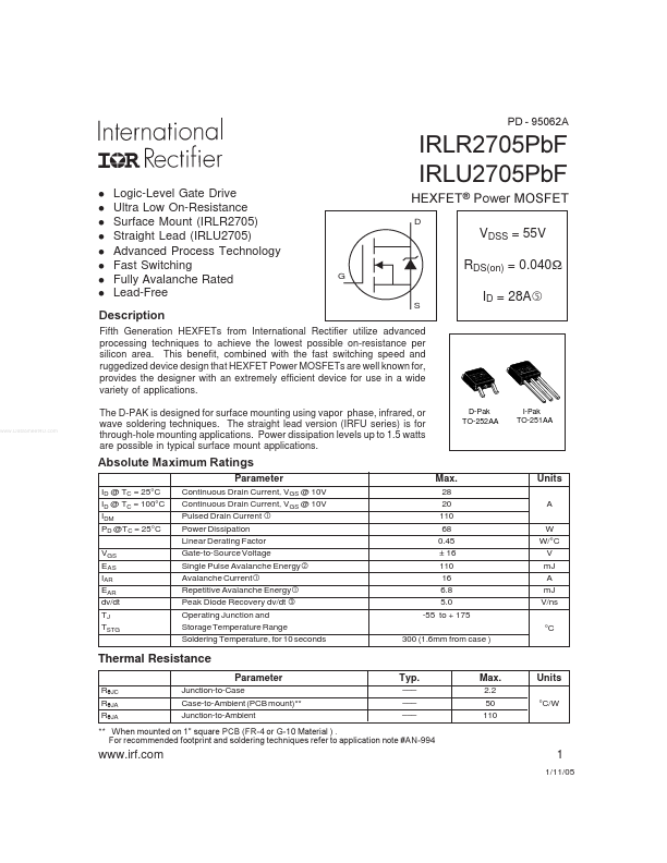 IRLU2705PBF