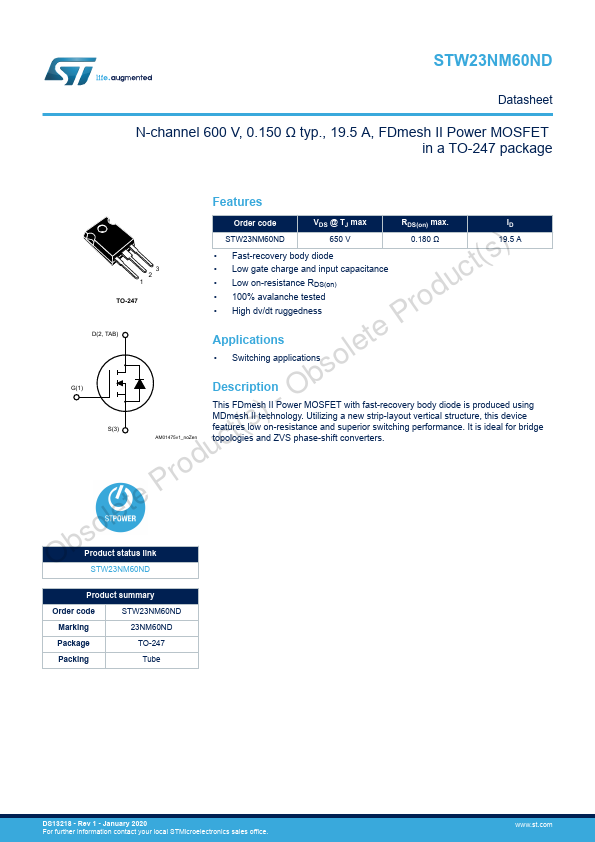 STW23NM60ND