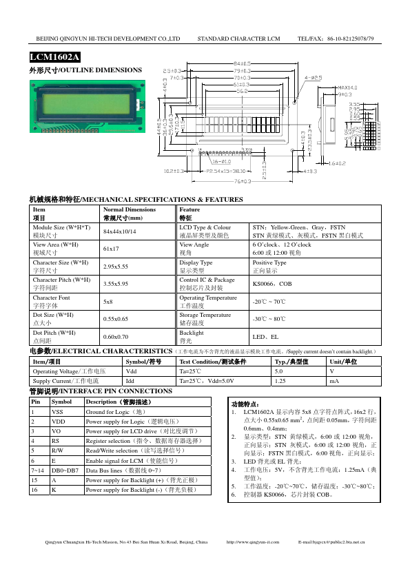 LCM1602A