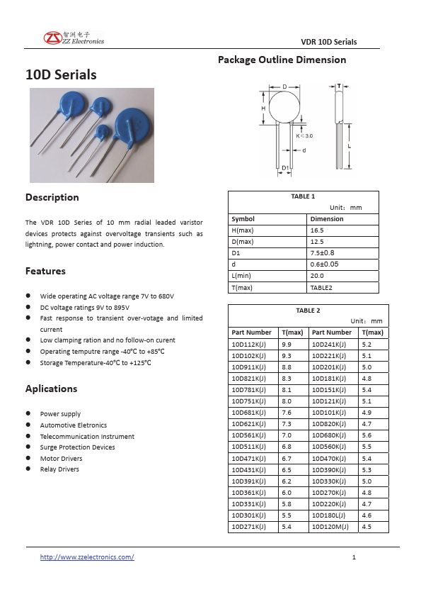 VDR10D390K