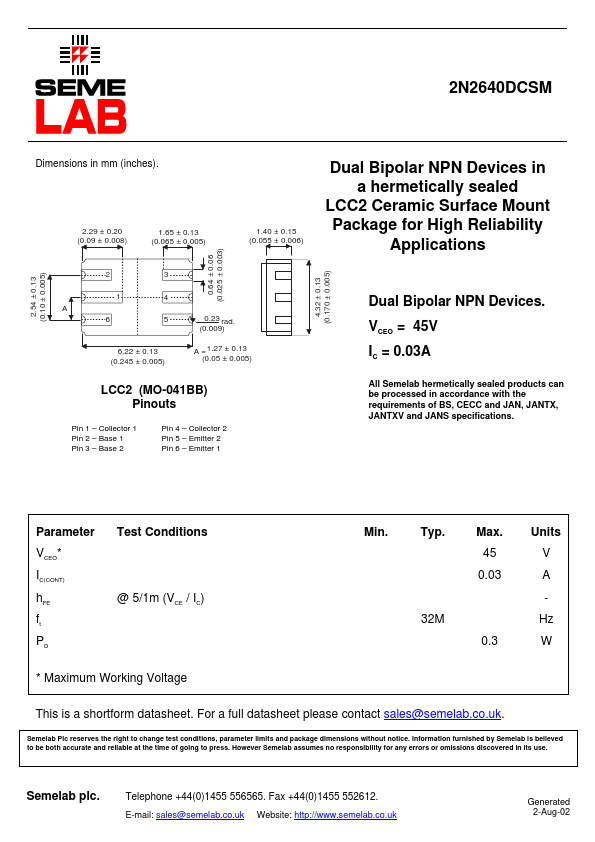 2N2640DCSM