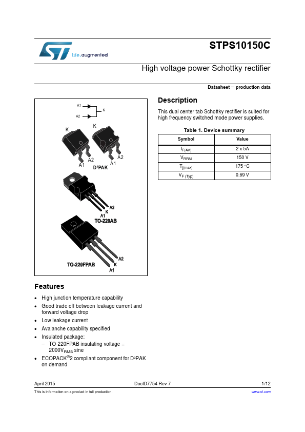 STPS10150CT