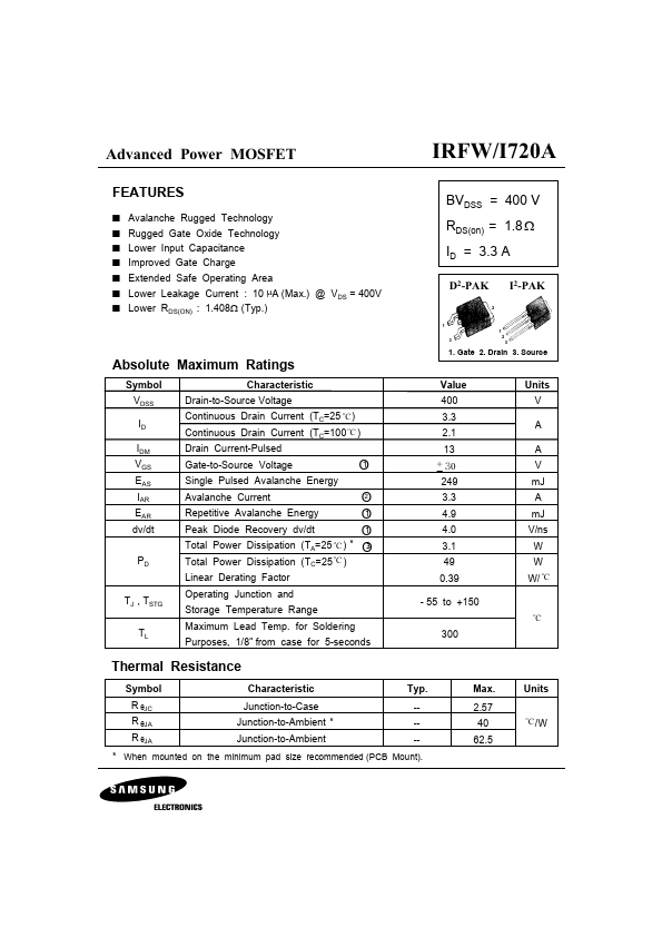 IRFW720A